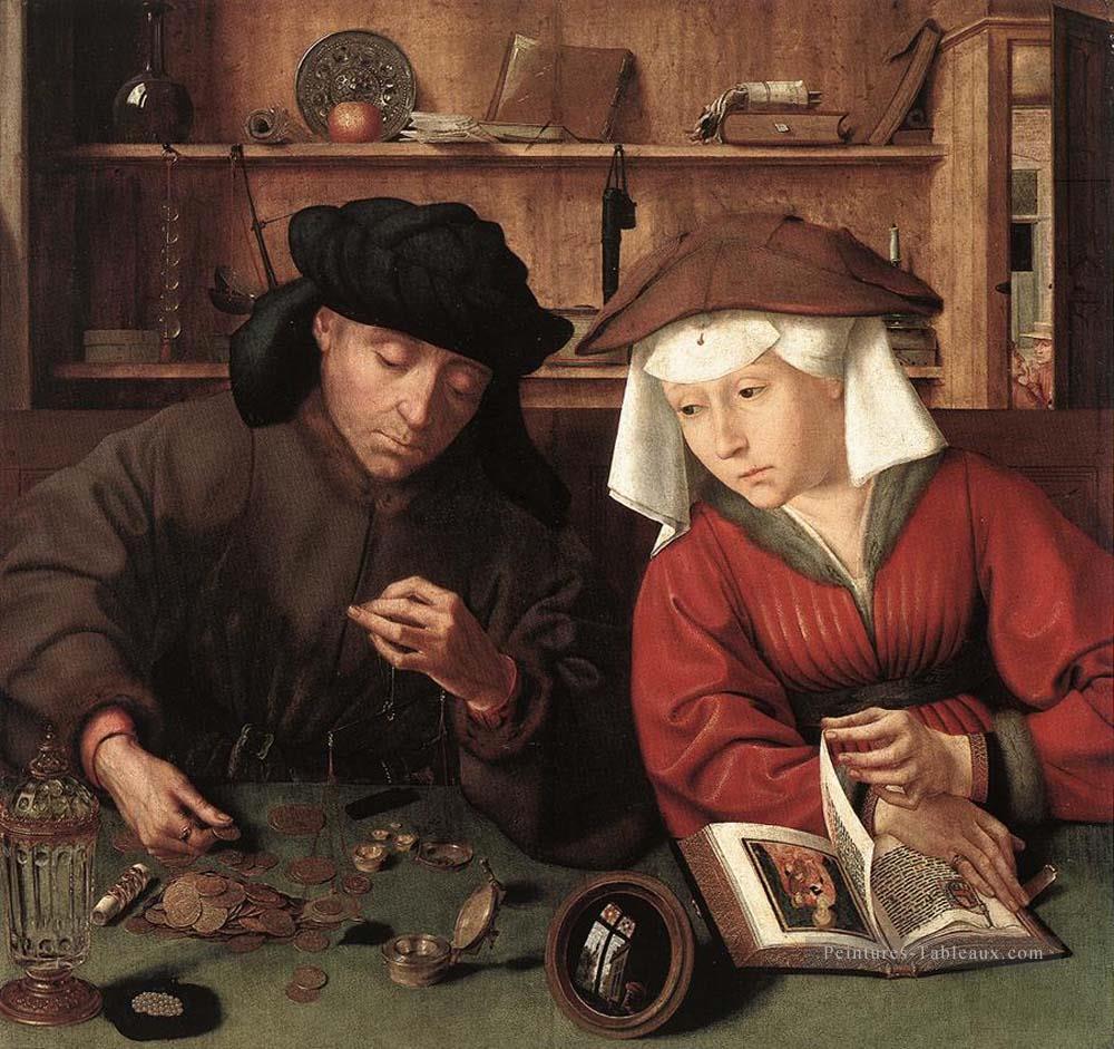 L’usurier et sa femme Quentin Matsys Peintures à l'huile